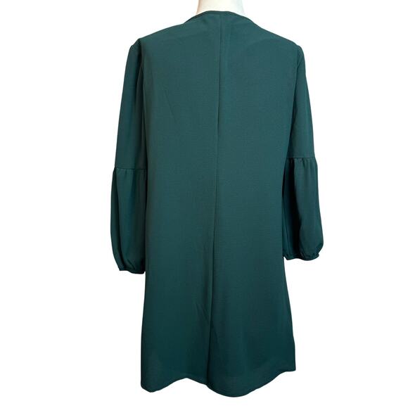 As U Wish Forest Green Long Sleeve Shift Dress – Size Small - Picture 2 of 8